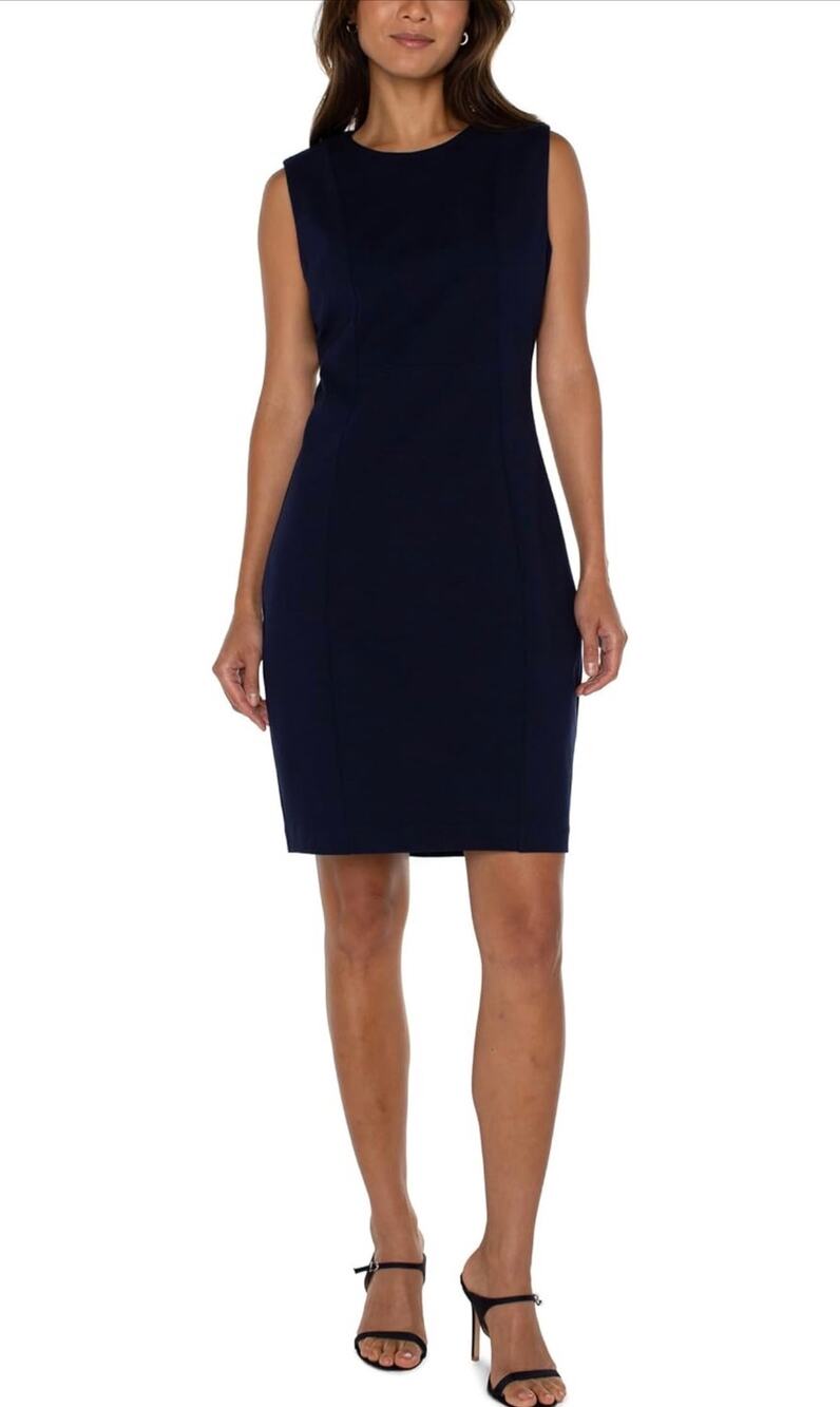 Liverpool Los Angeles Black Sleeveless Sheath Dress Size 8 NWT